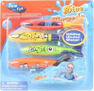 Vodné potápačské rakety pre deti – sada 4 ks