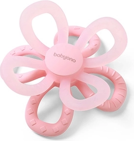 Silikónové hryzátko Flower – ružové