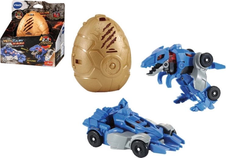 VTech Motozaurus Velociraptor v vajíčku – premeniteľný dinosaurus na auto so svetlami a zvukmi