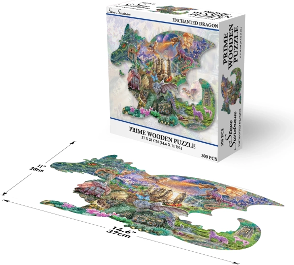 Prime 3D drevené puzzle Začarovaní draci 300 dielikov