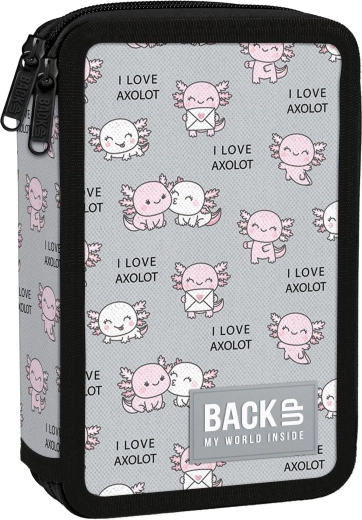 Dvojposchodový školský peračník s výbavou BackUP Axolot Love