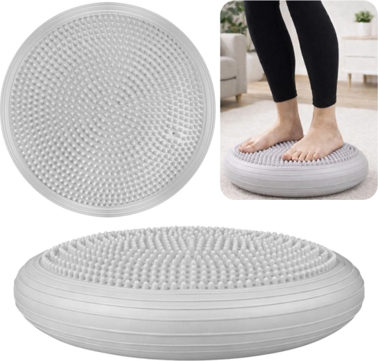 Senzomotorický balančný disk ježko 34 cm – sivý