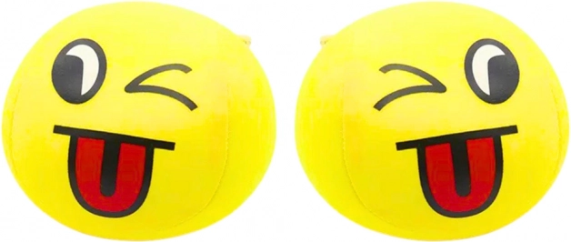 Mäkká loptička Emoji žltá 9 cm