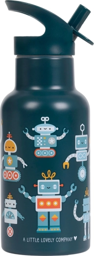 A Little Lovely Company nerezová dvojstenná fľaša na pitie 350 ml roboti