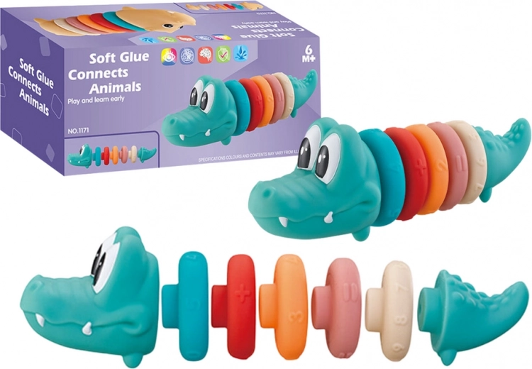 Mäkká vzdelávacia pyramída krokodíl pre bábätká