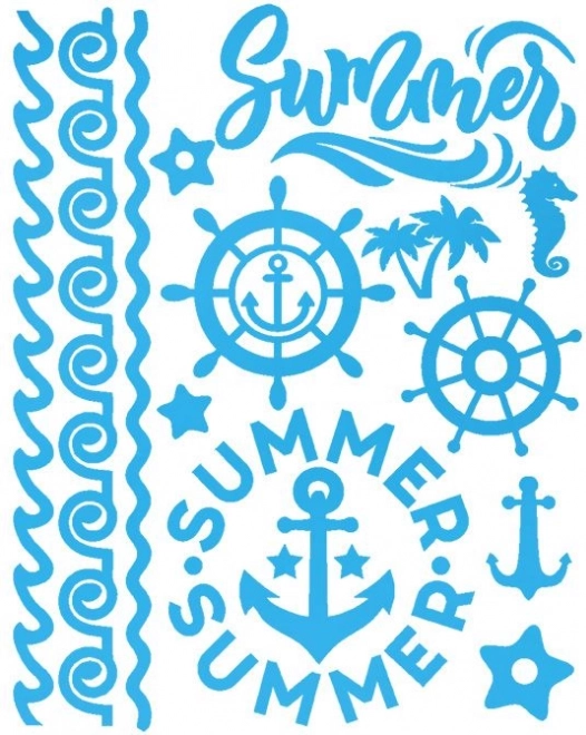 Nažehlovacie nášivky s námorníckym motívom – veľký arch 20 × 30 cm