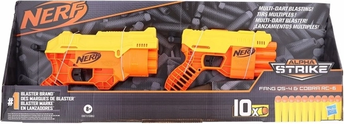 Nerf Alpha Strike Fang a Cobra – sada 2 penových blástrov s 10 šípkami