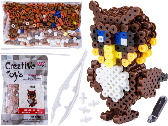 Zažehľovacie korálky 3D – sova (vrecúško)