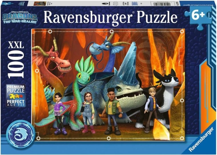 RAVENSBURGER detské puzzle Ako si vycvičiť draka: The Nine Realms XXL 100 dielikov