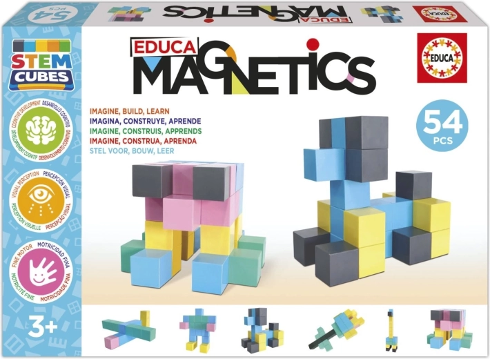 EDUCA magnetická stavebnica Magnetics STEM kocky 54 dielov