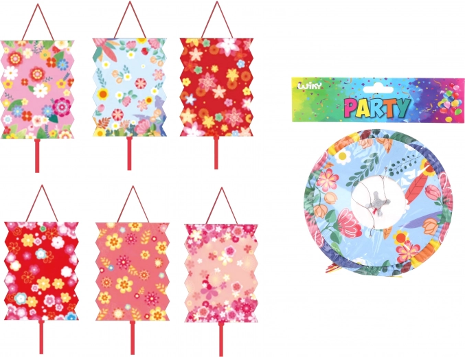 Lampión valec 16 cm s kvetinovým vzorom