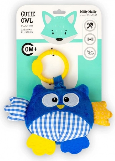 Závesná plyšová sovička Cutie owl modrá
