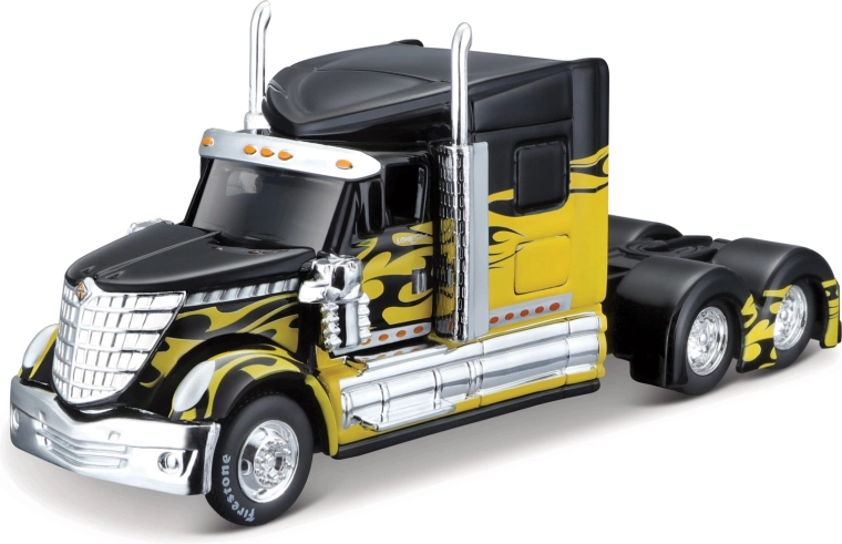Maisto Design Custom Rigs International Lone Star čierno-žltý 1:64