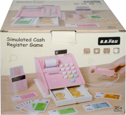 Drevená pokladňa pre deti – ružová