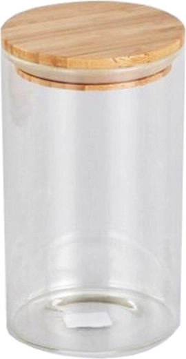 Sklenená kuchynská dóza 1 l s bambusovým viečkom