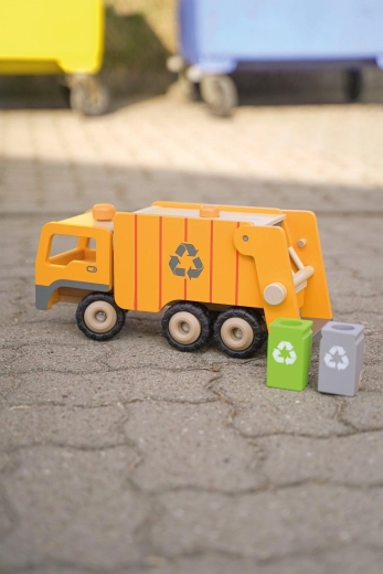 Eco drevené smetiarske auto s triedením odpadu - 1 kus