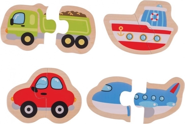Drevené jednoduché puzzle Dopravné prostriedky – BIGJIGS TOYS