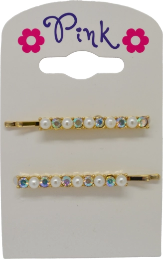 Sada 2 sponiek do vlasov s perlami a kamienkami