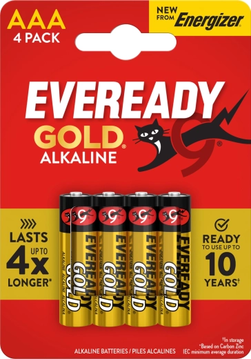 Batérie AAA ENERGIZER Eveready Gold, 4 ks