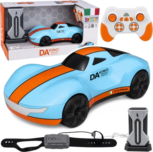Pretekárske RC auto na diaľkové ovládanie s ovládaním gestami, LED svetlami a dymovým efektom, 1:16 - 1 kus