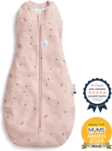 Ergopouch zavinovačka a spací vak 2v1 Cocoon daisies 0,2 tog (3–6 mesiacov, 6–8 kg)