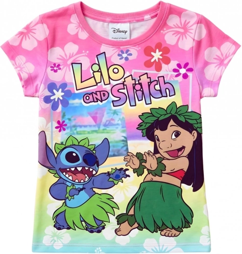 Detské tričko Lilo a Stitch malinové