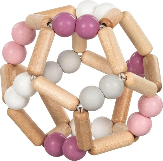 Goki baby hmatový krúžok s elastickou loptičkou, ružový - 1 kus