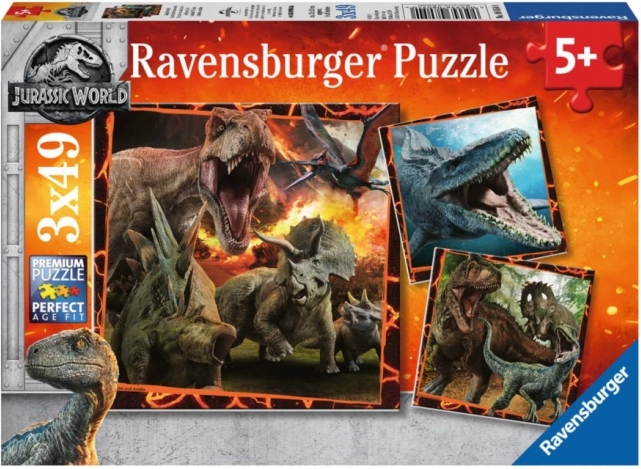 Ravensburger puzzle JURASSIC WORLD: Fallen Kingdom 3×49 dielikov