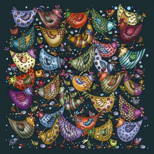 Štvorcové puzzle Palapeli – kopa kuriatok, 239 dielikov