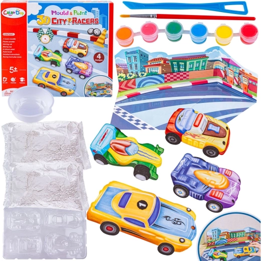 Color Day kreatívna sada na odlievanie a maľovanie 3D pretekárskych áut City Racers