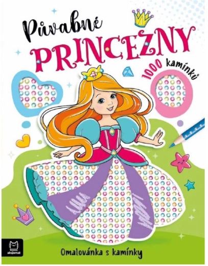 Pôvabné princezné – omaľovánka so samolepiacimi kamienkami