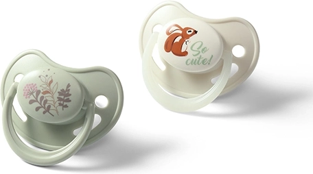 BabyOno silikónové anatomické cumlíky 6–18 mesiacov, 2 ks (denný + svietiaci)