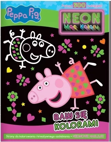 Peppa Pig – Neónová sila farieb (omaľovánky so samolepkami)