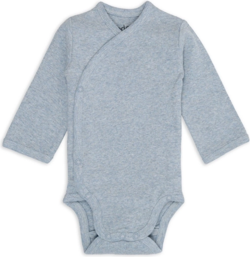 Lodger zavinovacie body s dlhým rukávom melange blue fogg, veľ. 62