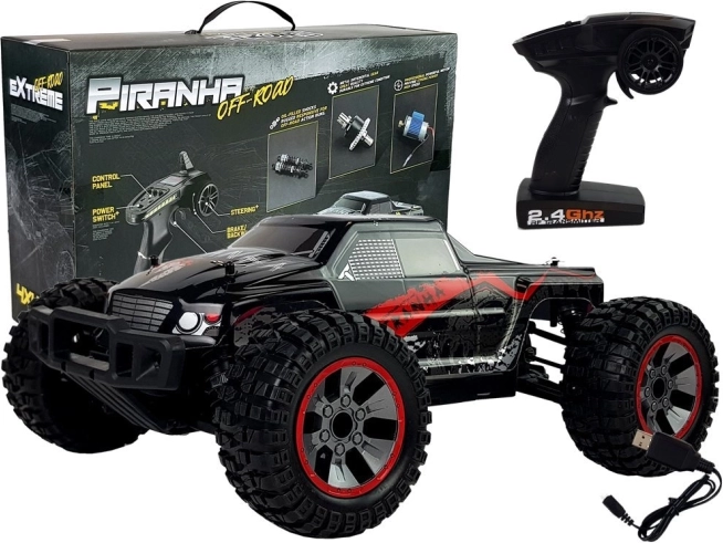 RC terénne auto 1:10, 4x4, 40 km/h – červené