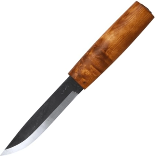 Helle Viking vonkajší lovecký nôž 11 cm, drevo z koreňovej brezy, kožené puzdro