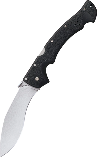 Cold Steel Rajah II vreckový nôž, stonewash čepeľ, čierna rukoväť Griv-Ex