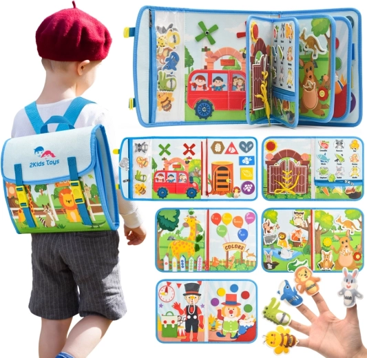 2Kids Toys senzorická busy kniha batoh - 1 kus