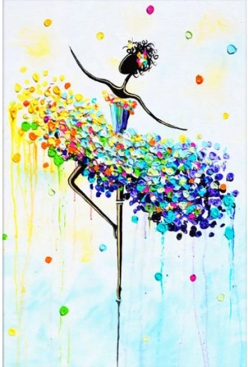 Obraz na maľovanie podľa čísel v ráme 40 × 50 cm baletka – farebná - 1 kus