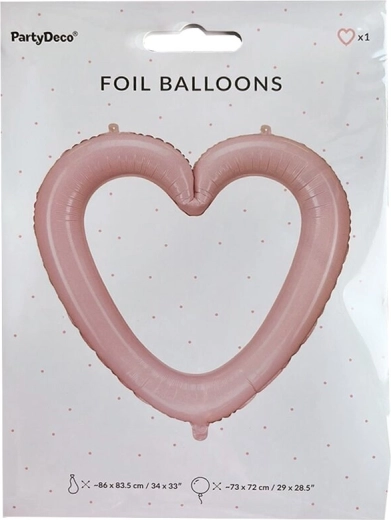Ružový fóliový balón srdce – fotorámik 86 × 83 cm