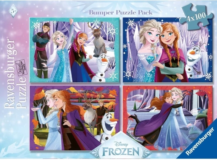Ravensburger puzzle Disney Ľadové kráľovstvo 4×100 dielikov
