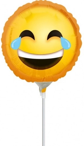 Fóliový balónik so smejúcim sa emotikonom mini - 1 kus