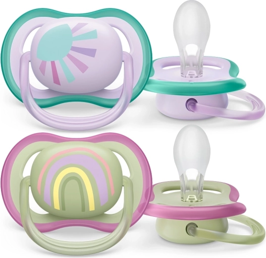 Philips AVENT cumlík Ultra Air Dúha pre dievčatá 0–6 mesiacov, 2 kusy
