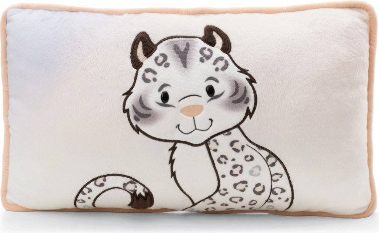 Plyšový vankúš snežný leopard Eleni Snowbell 43 × 25 cm