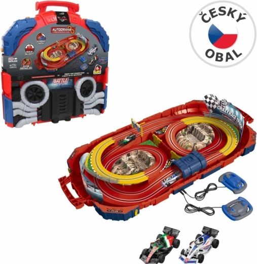 Pretekárska autodráha v kufríku s USB napájaním