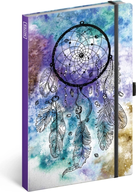 Linajkovaný zápisník s motívom lapača snov A5