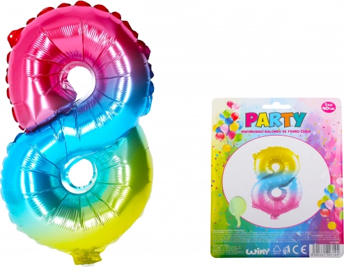 Dúhový nafukovací balónik číslo 8
