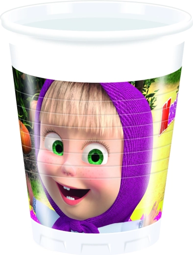 Masha and The Bear plastové poháriky 200 ml (8 ks)