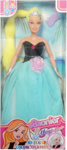 Bábika s dlhými vlasmi meniacimi farbu na slnku