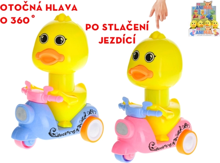 Kačička pre deti 13 cm – pohyb po stlačení a otočná hlava 360°